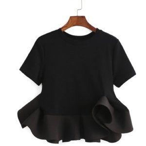 English Factory Black Peplum Top